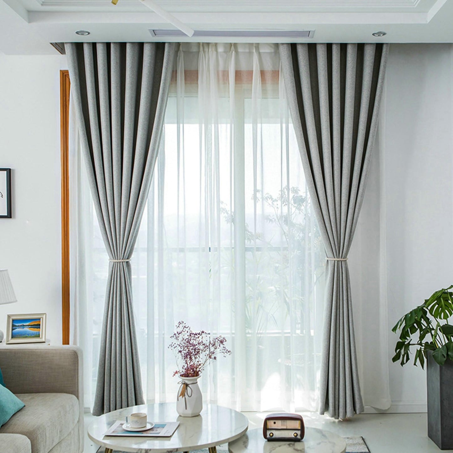 Cortinas Jacquard Blackout Anti Luz + Velo con 45% Descuento