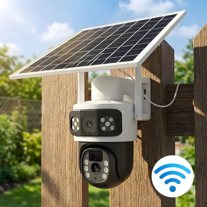 Cámara Doble Lente para EXTERIORES - 30% DTO con panel solar