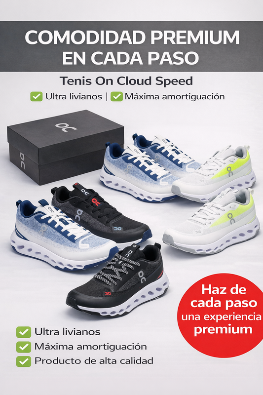 🔥 TENIS ON CLOUD UNISEX + CAJA 🔥 + 50% DESCUENTO