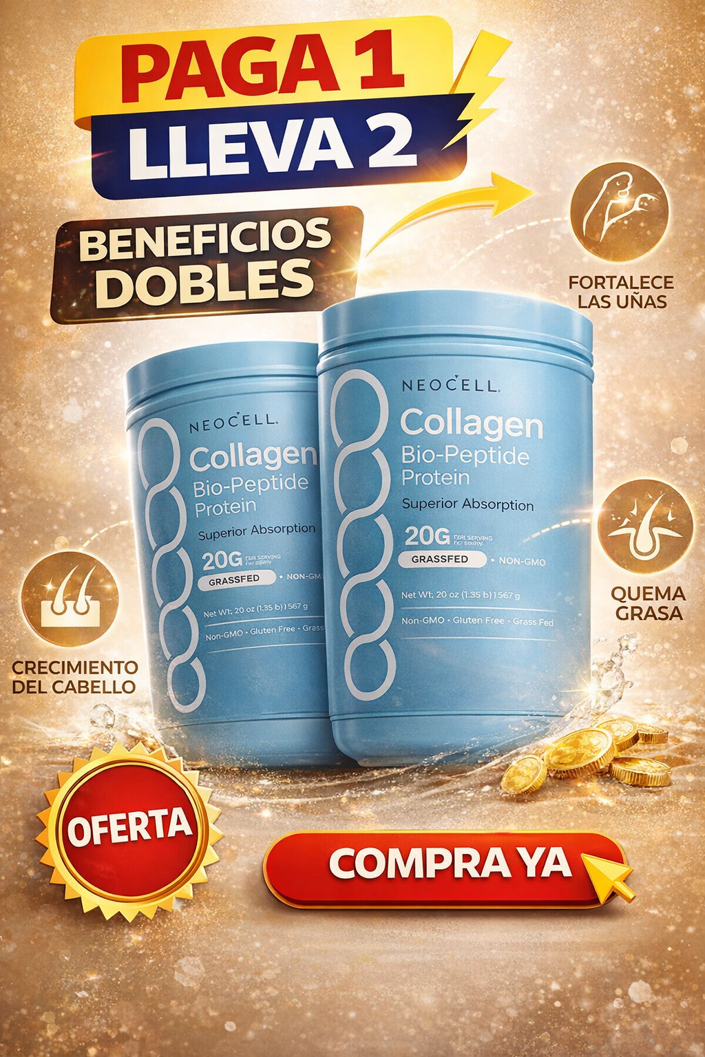 ✨ Collagen Bio-Péptidos NeoCell OFERTA 2X1