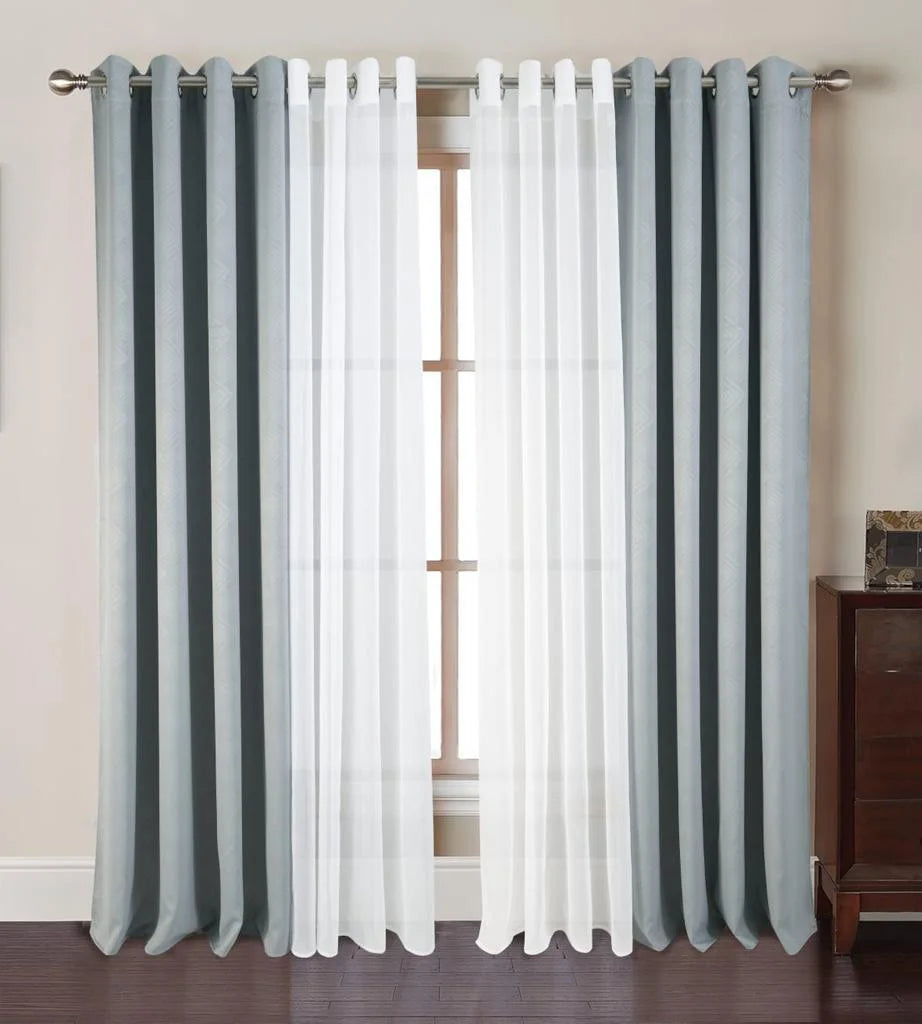 Cortinas Jacquard Blackout Anti Luz + Velo con 45% Descuento