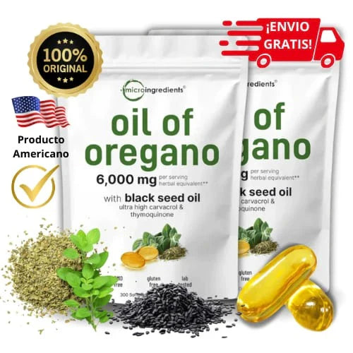 🌿Aceite Orégano+ Semilla negra y Carvacrol 300 Capsulas - ORIGINAL